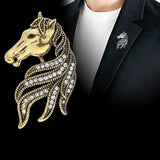 Broche Cheval <br>Métal & Strass