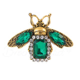 Broche Abeille Crystal Vert Émeraude