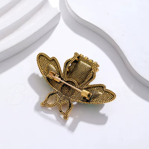 Broche Abeille<br> Crystal Vert Émeraude