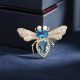 Bee Brooch<br> Two Crystals 