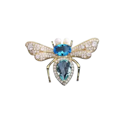 Broche Abeille <br>Deux Cristaux