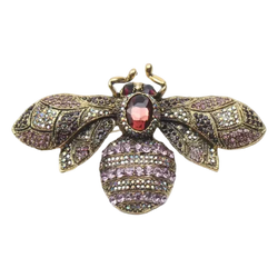 Broche Abeille Incrustation Éclatante