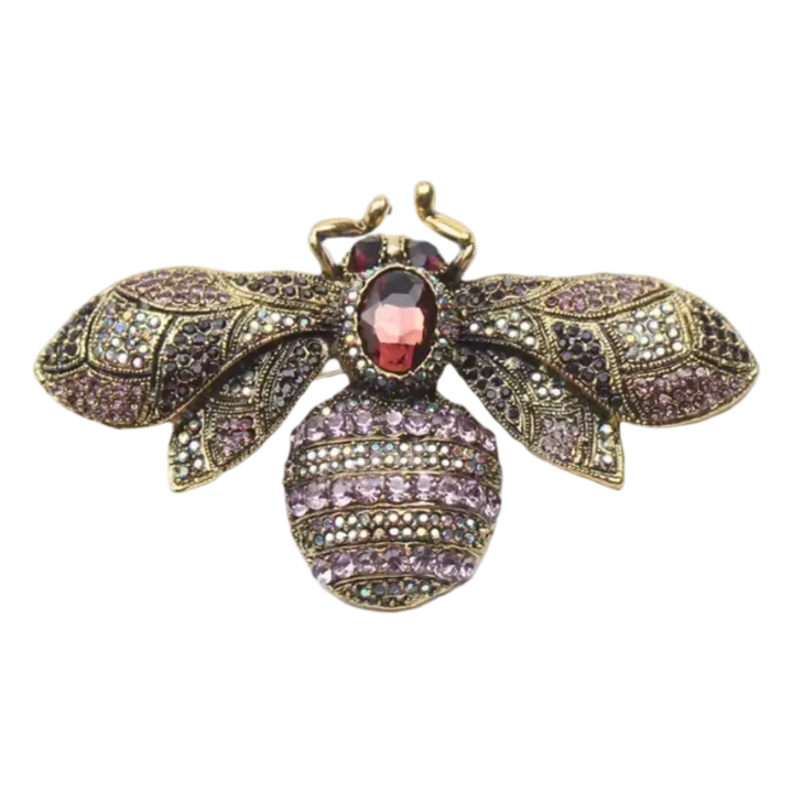 Broche Abeille Incrustation Éclatante