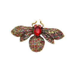 Broche Abeille Rouge Vintage