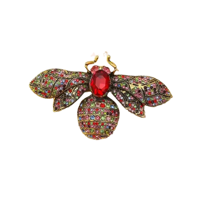 Broche Abeille<br> Rouge Vintage