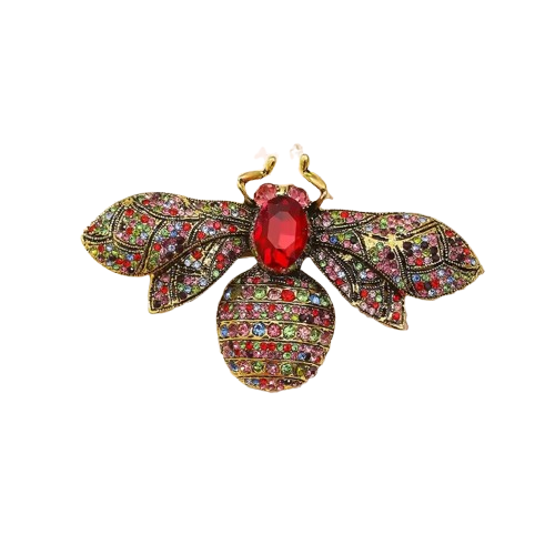 Broche Abeille Rouge Vintage