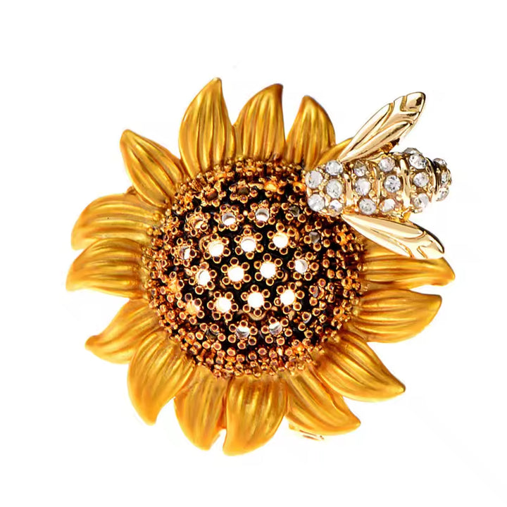 Broche Abeille Tournesol Doré