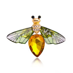 Broche Abeille Vert de Jade