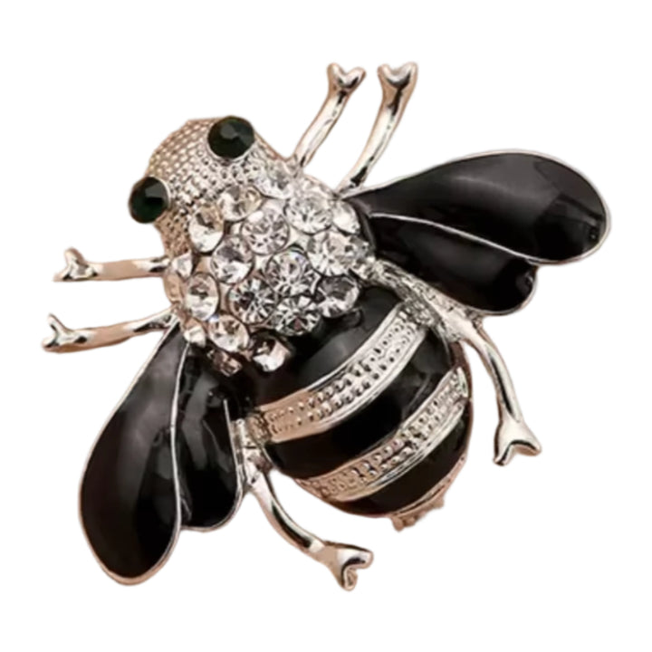 Broche Abeille Zircon Argent