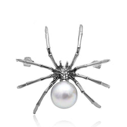 broche araignée métal argenté