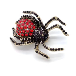 Broche Araignée Veuve Noire et Rouge