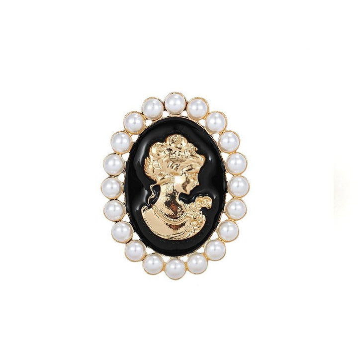 Broche Camée Miroir d'Argent