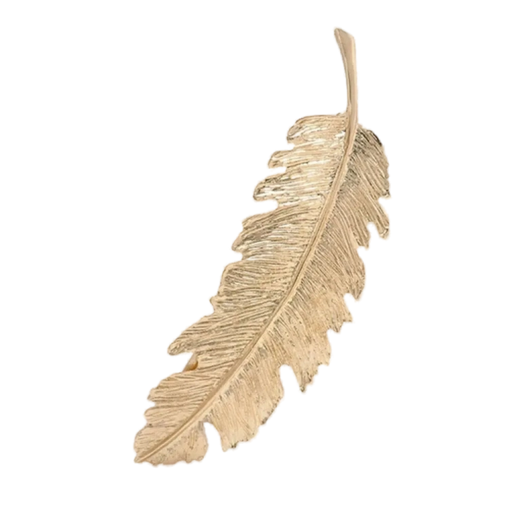 broche cheveux plume doree