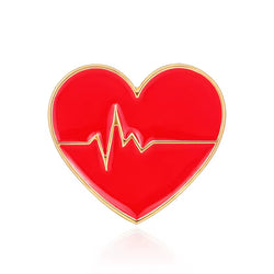Broche Coeur rouge ardent