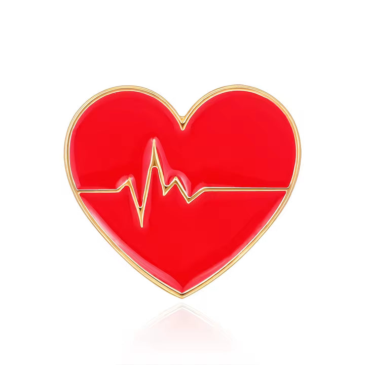Broche Coeur rouge ardent