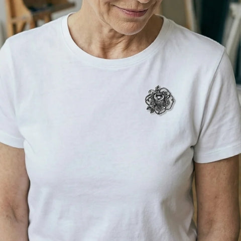 Broche Fleur <br>Rose Antique