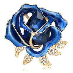 Broche Fleur Rose Marine