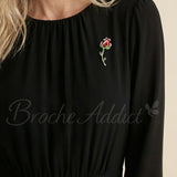 Broche Fleur Rose Millésime
