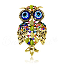 Broche Oiseau Hibou Disco