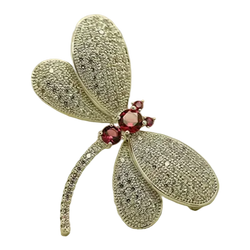 Broche Libellule Bonheur Éternel Rouge