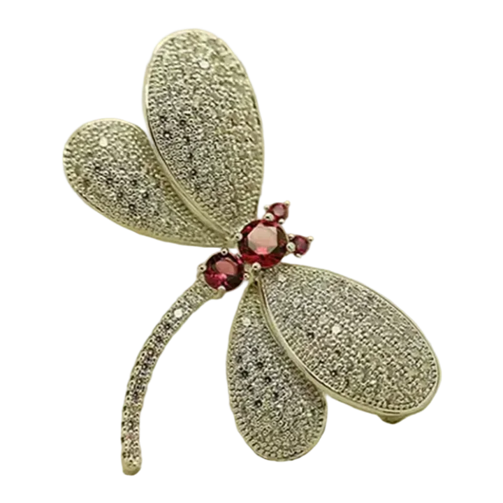 Broche Libellule Bonheur Éternel Rouge