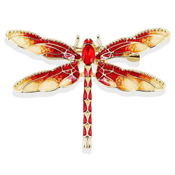 Broche Libellule Rouge Bonbon