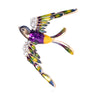 Broche oiseau envolée grandiose violet