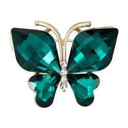 Broche Papillon Brillance Émeraude