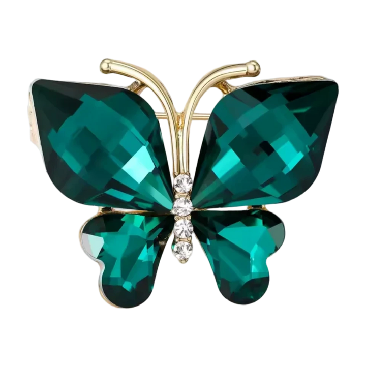 Broche Papillon Brillance Émeraude