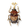 Broche Scarabée Jaune Cuivré