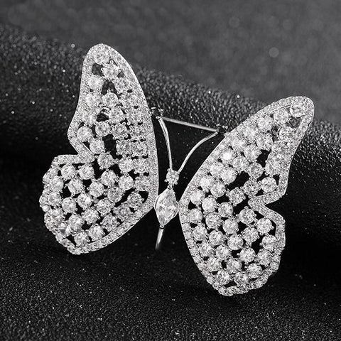 Broche de Luxe<br> Papillon d'Argent