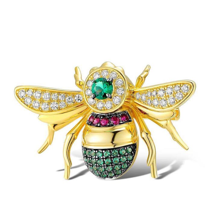 Broche Abeille Argent Chatoyant