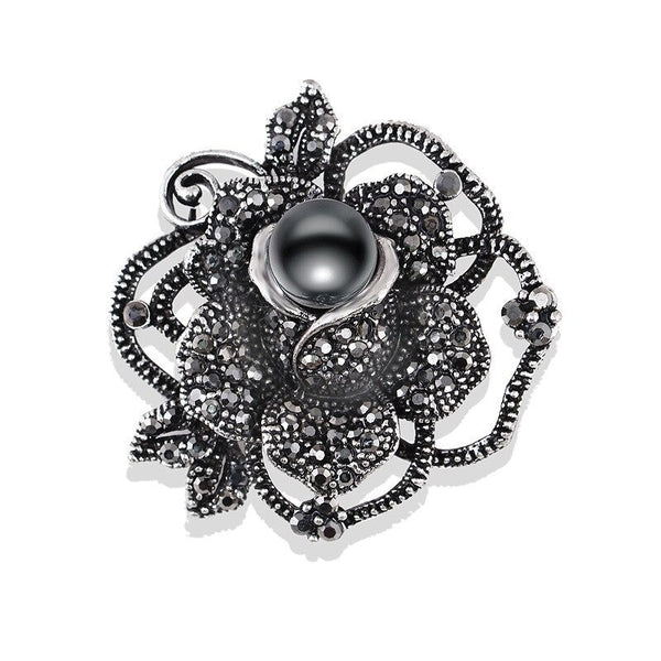 Broche Vintage Rosace En Laiton - Bijou Rétro Occasion Fabriqué En France