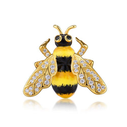 broche abeille ailes argent