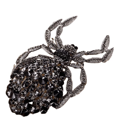 broche araignée strass noire