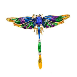 broche libellule ondes colorées