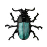 broche scarabée noir et vert
