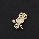 Broche Hibou<br> Yeux Verts