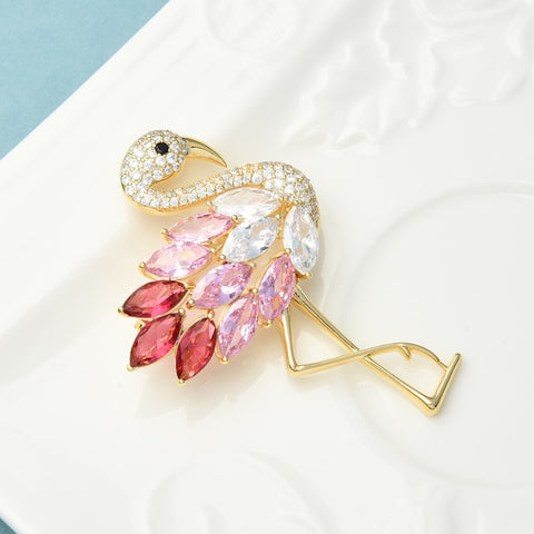 Broche Oiseau <br>Flamand Festif