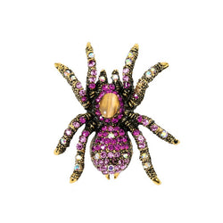 Broche araignée fuchsia