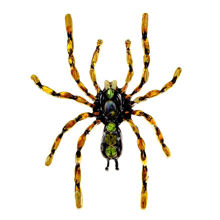 broche araignee tendance verte