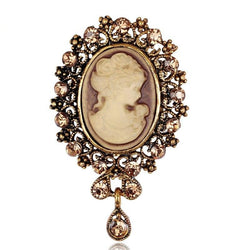 Broche Camée Ambre Rétro