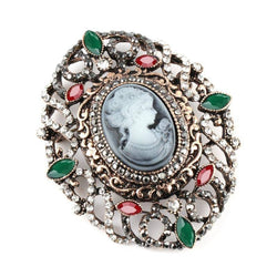 broche camée faste polychrome