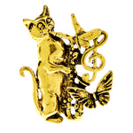 broche chat vintage or