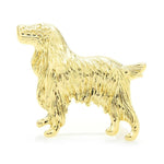broche chien flamboyant or