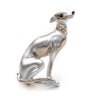 broche chien lévrier chromé