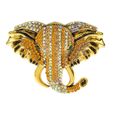 broche éléphant or