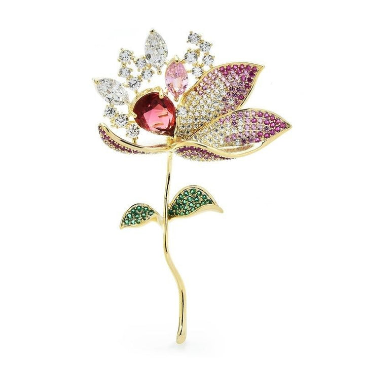 Broche fleur rose déstructurée