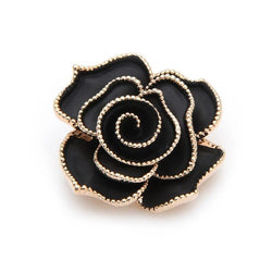 broche fleur rose noire