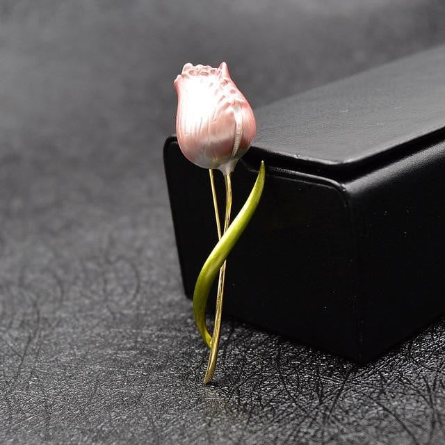 Broche Fleur Rose Pâle